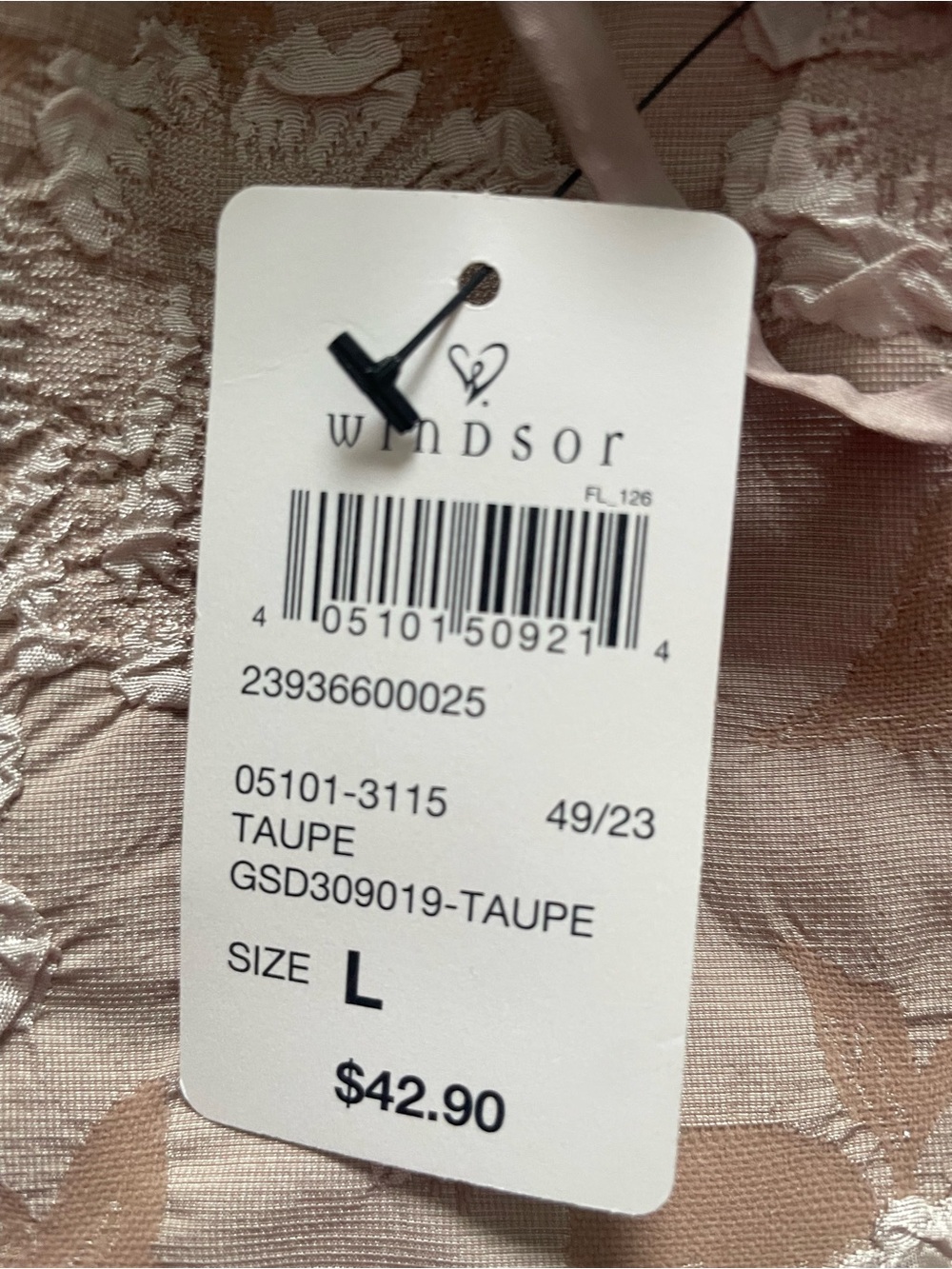 Windsor Gorgeous Charm Floral Jacquard Mini Dress | Taupe | L | NWT - Picture 8 of 12
